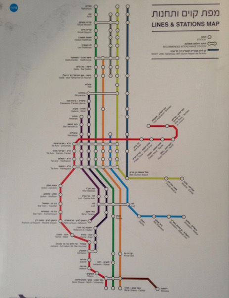 Israel train map